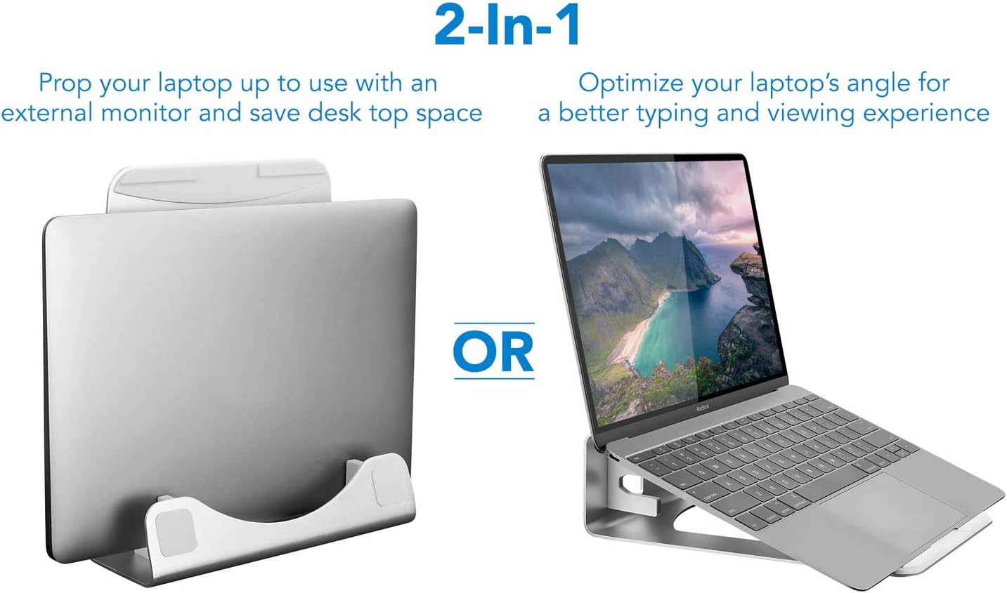 Vertical Laptop Stand for Desk - Desk Setup With Laptop And Monitor reseña y precio