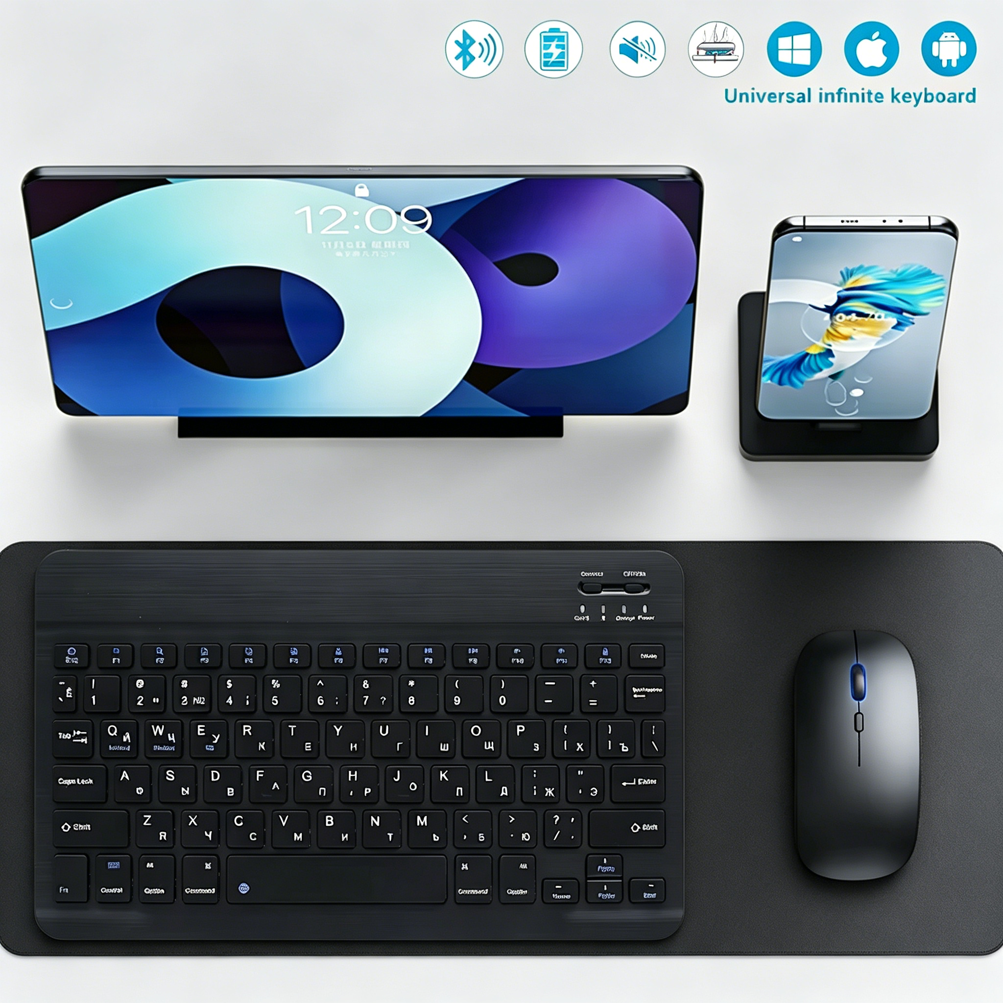 Bluetooth Wireless Keyboard Mo - Desk Setup Keyboard reseña y precio