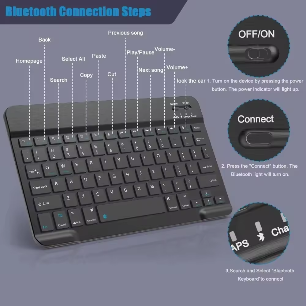 Bluetooth Wireless Keyboard Mo - Desk Setup Keyboard reseña y precio