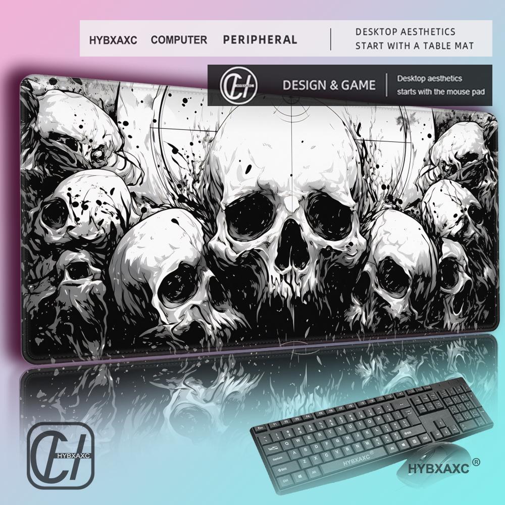 HYBXAXC Skull Desk Mat Horror  - Desk Setup Black And White reseña y precio