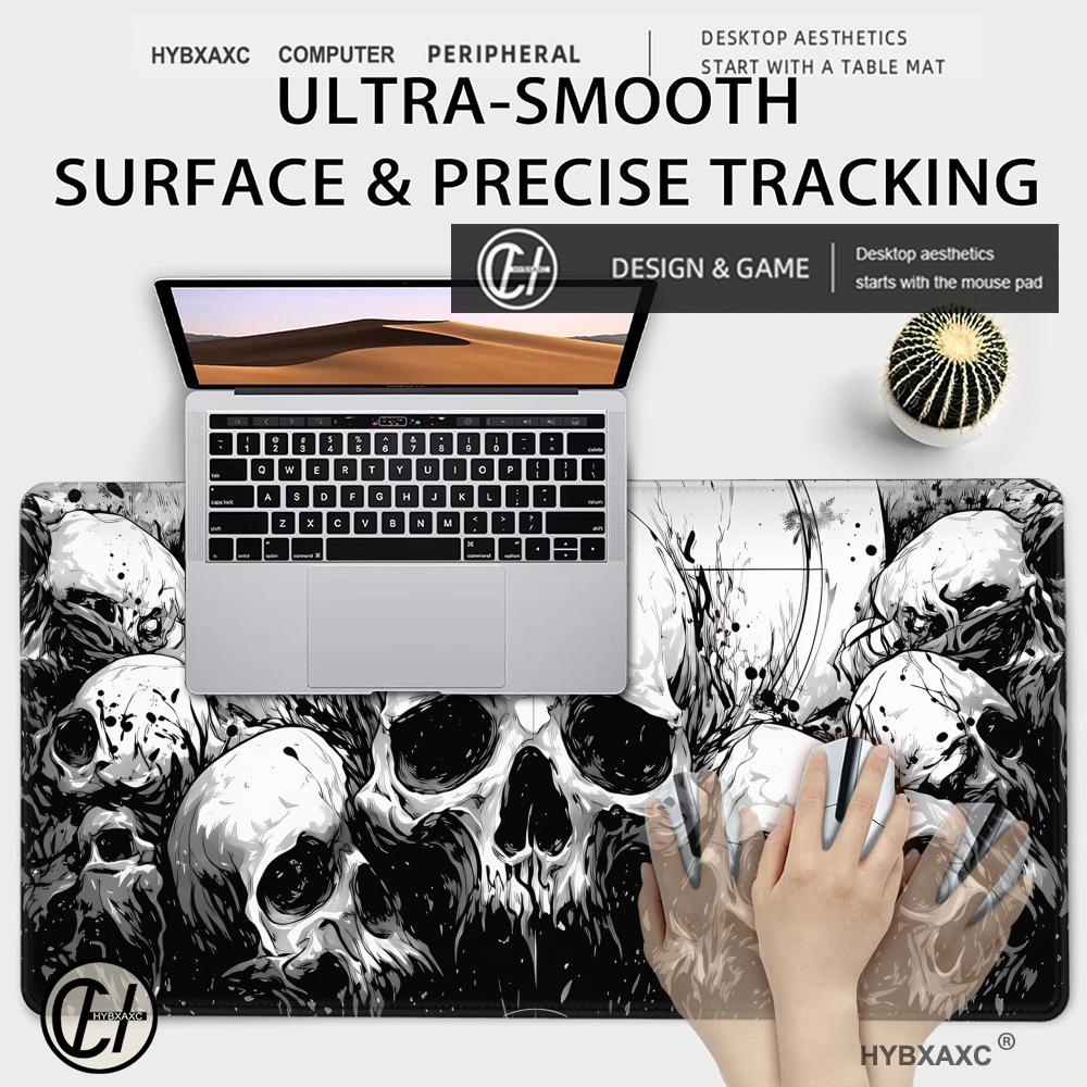 HYBXAXC Skull Desk Mat Horror  - Desk Setup Black And White reseña y precio