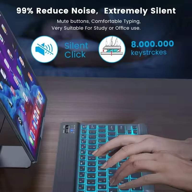 New Ultra Slim Portable 7 Colo - Desk Setup Keyboard reseña y precio