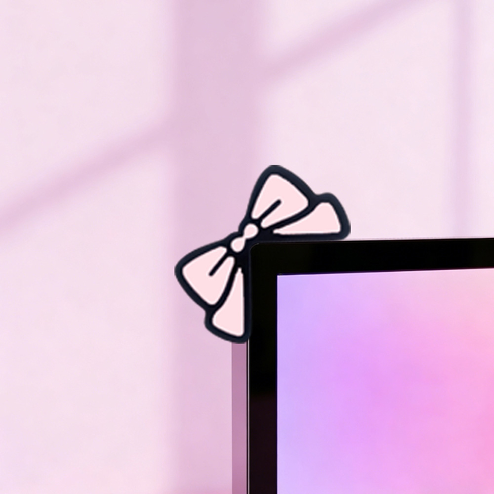 Cute Pink Bow Monitor Decor Ka - Desk Setup With Laptop And Monitor reseña y precio