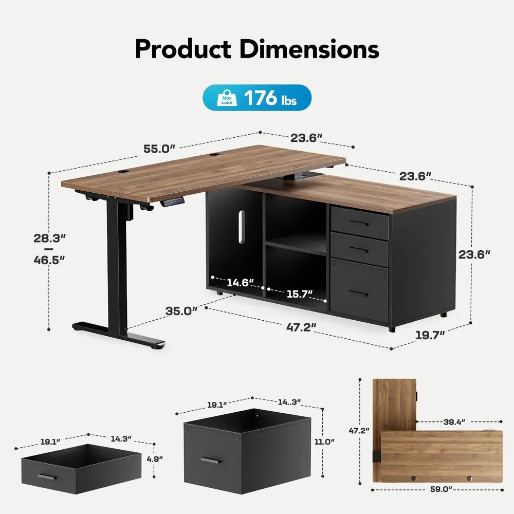 55 Inch L Shaped Standing Desk - Desk Setup L Shaped reseña y precio