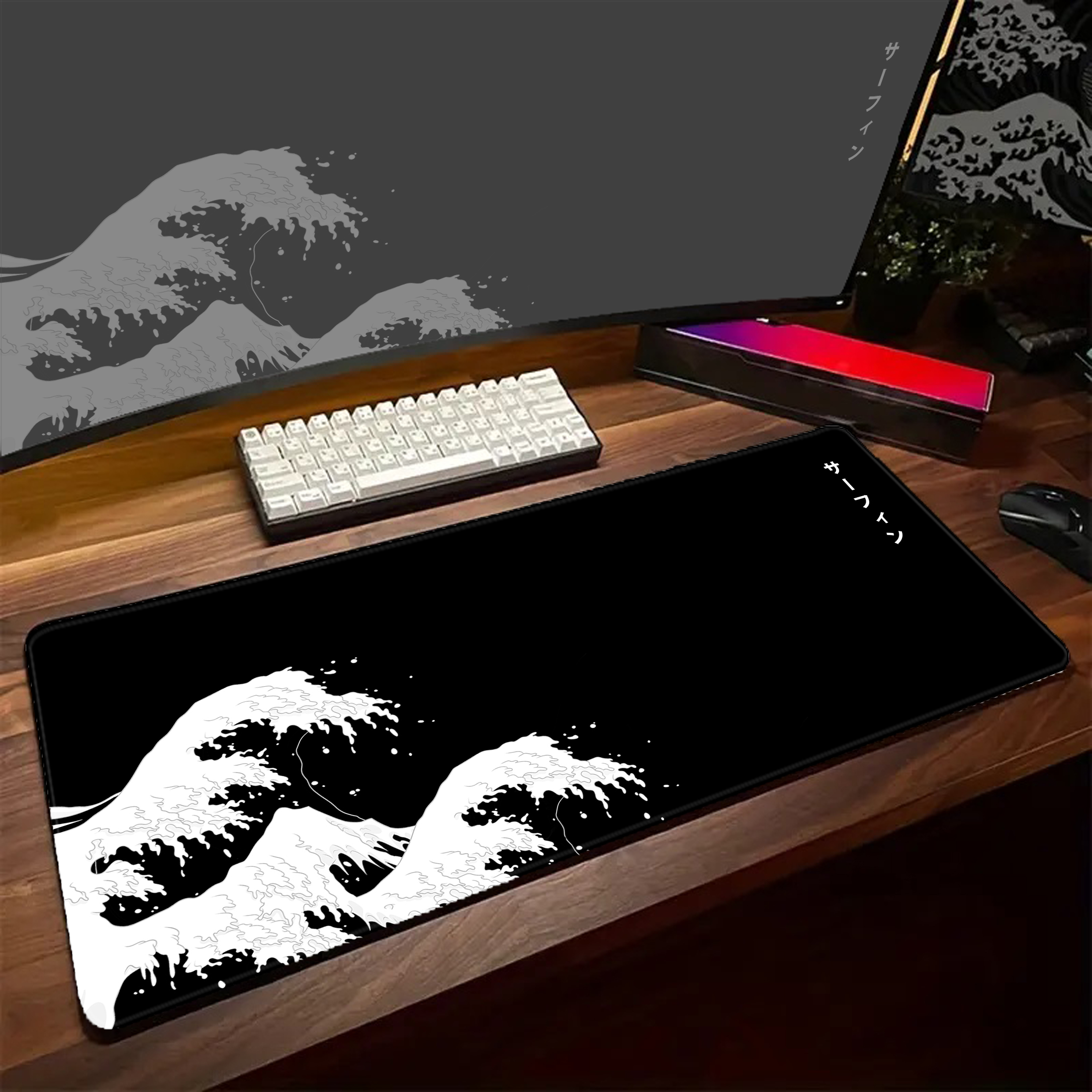 Game Mousepad Large Black and  - Desk Setup Black And White reseña y precio