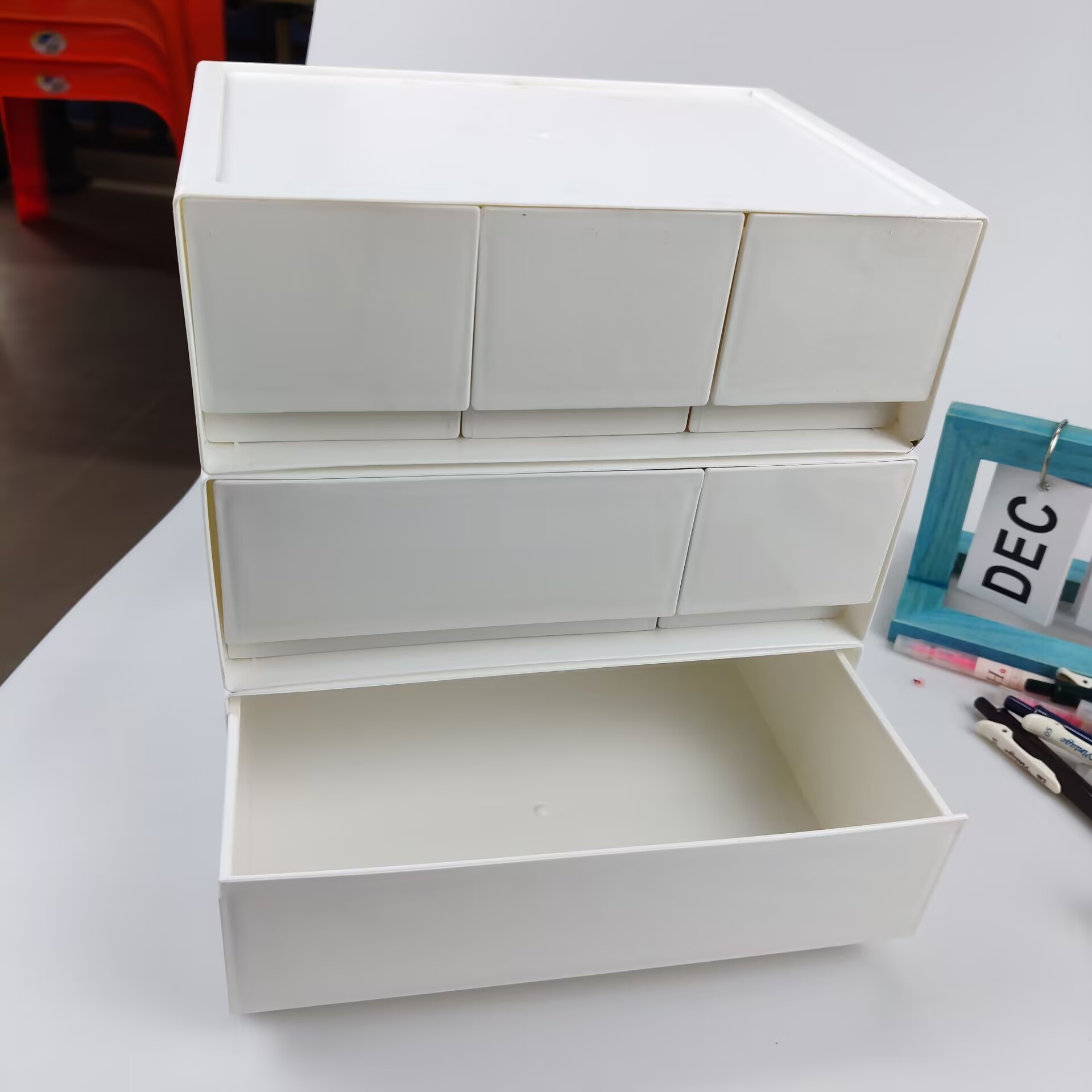 Desktop Storage Box, Drawer, C - Desk Setup Shelf reseña y precio