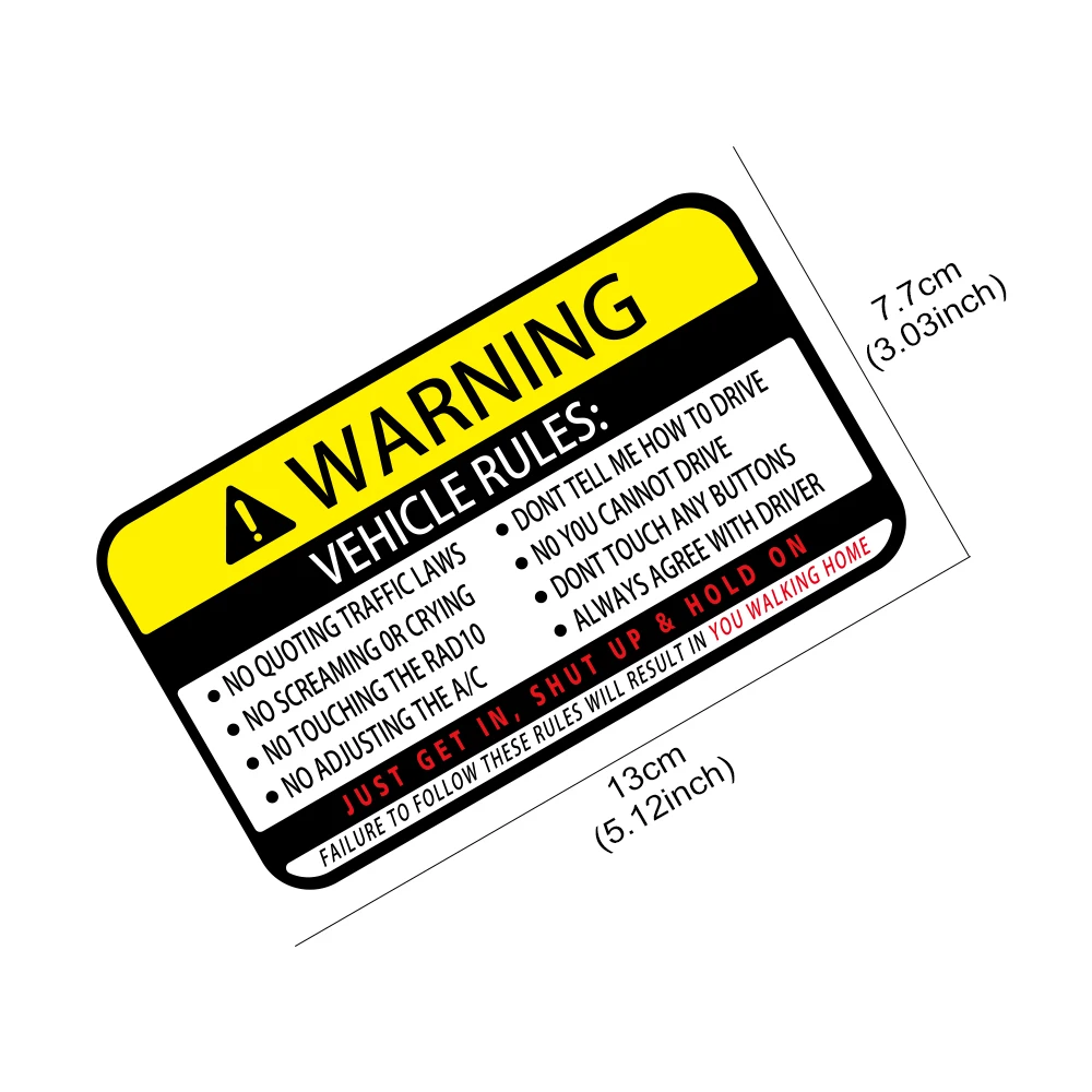 13x7.7cm Warning Words Car Sti - Desk Setup Ideas reseña y precio
