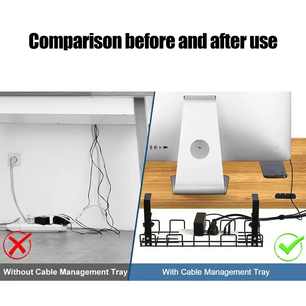 Cable Management Box Under Des - Desk Setup Shelf reseña y precio