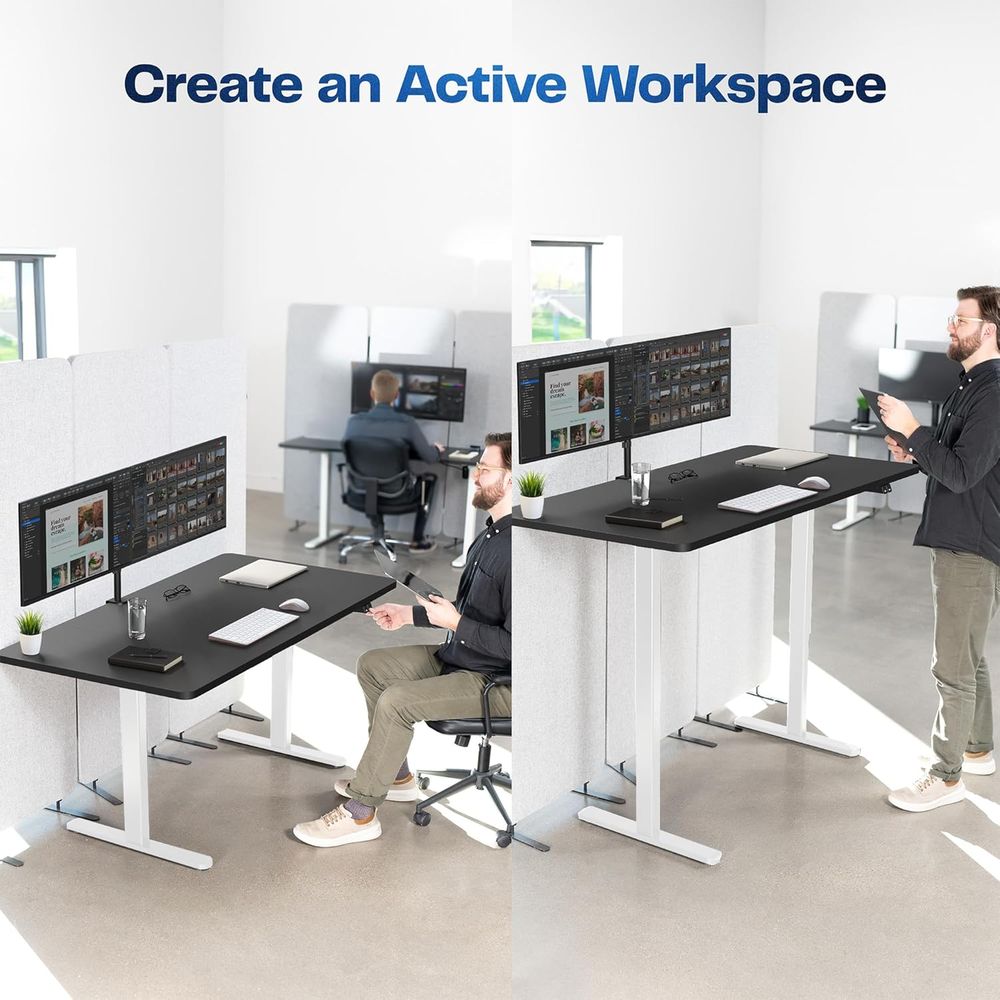 60x30 Inch Adjustable Height S - Desk Setup Black And White reseña y precio