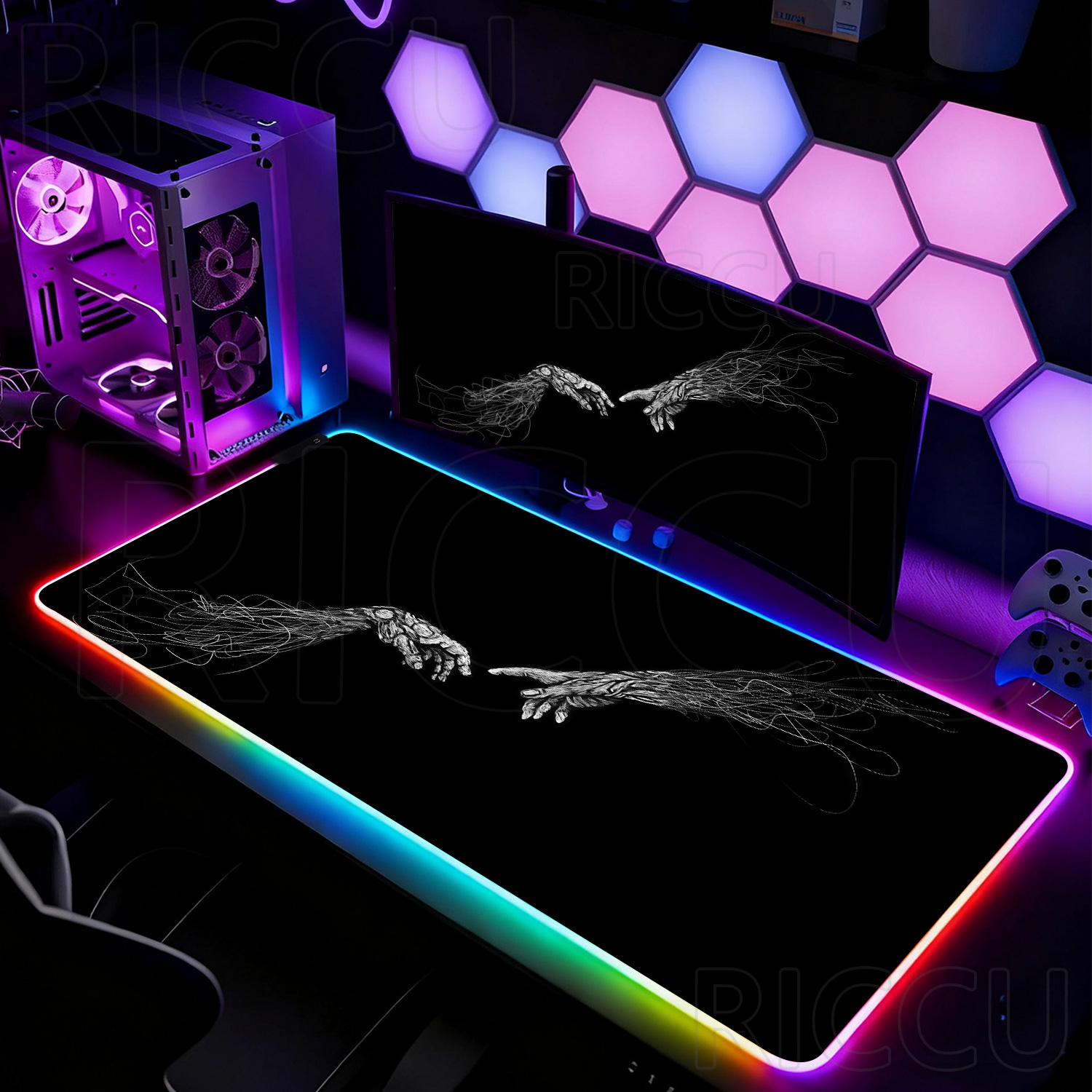 RGB XXL HD Large Black White G - Desk Setup Black And White reseña y precio