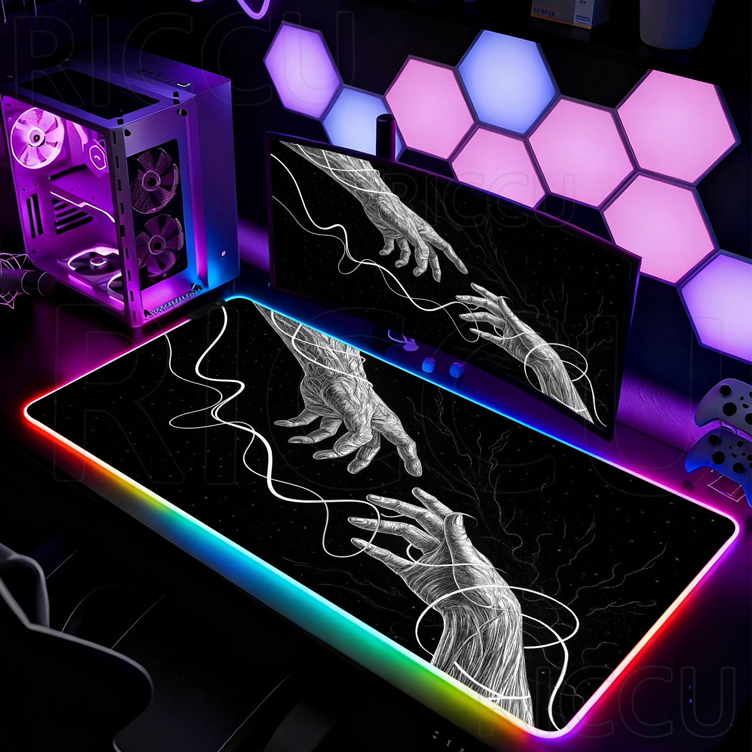 RGB XXL HD Large Black White G - Desk Setup Black And White reseña y precio