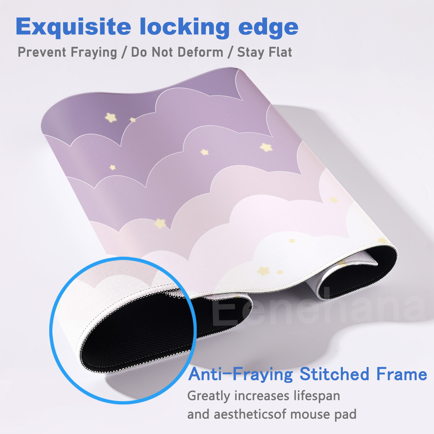 Light Blue Pink Clouds Desk Ma - Korean Desk Setup reseña y precio