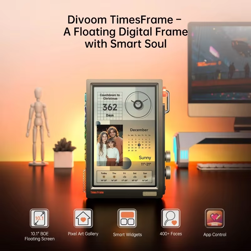 Digital Picture Frame Transpar - Desk Setup Videos reseña y precio