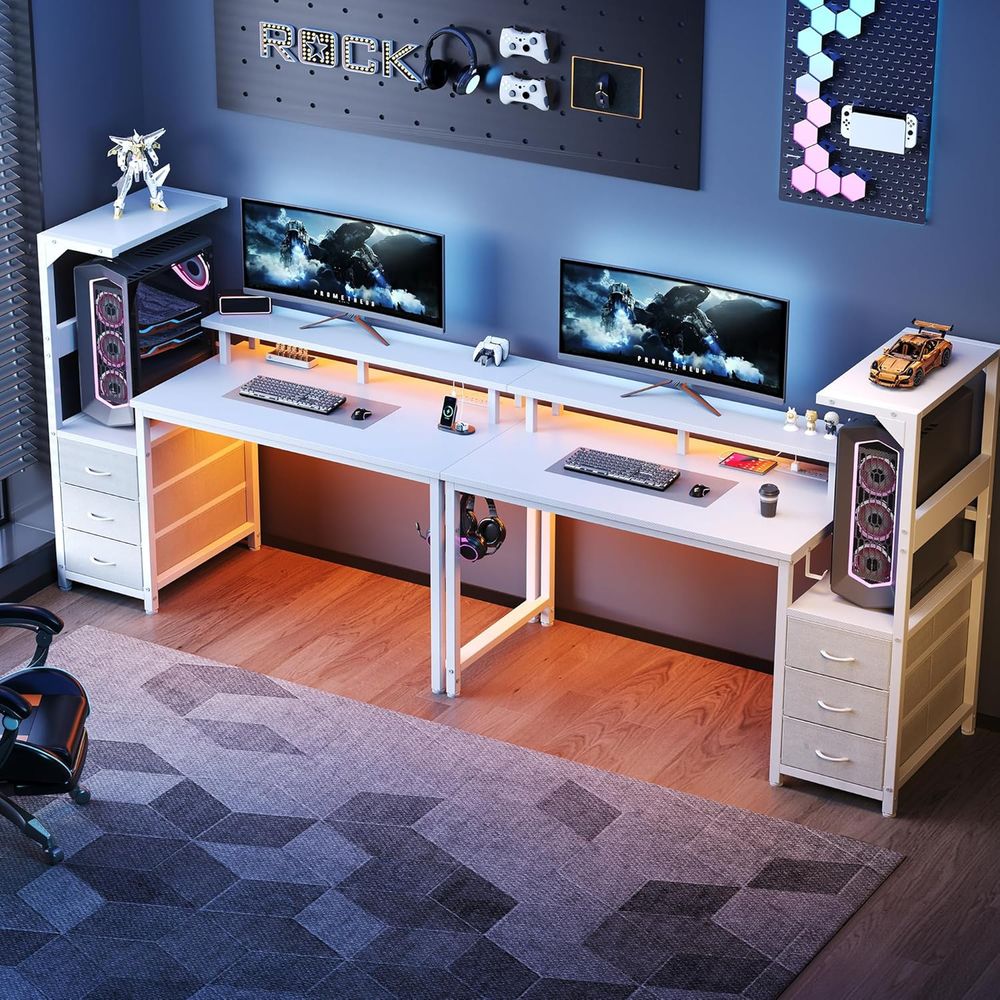 White 52 L-Shaped Gaming Desk  - Desk Setup L Shaped reseña y precio